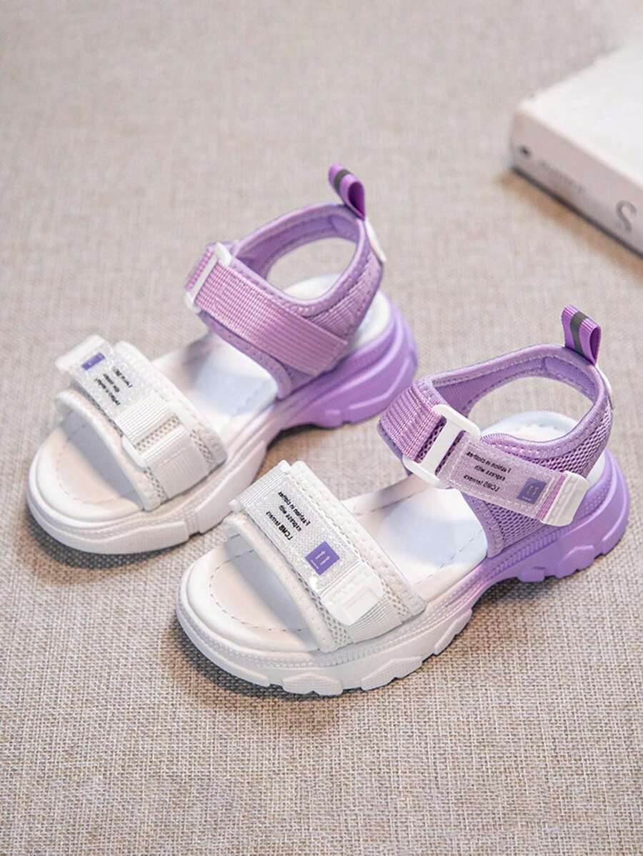 1 Pair Girls Summer Fashion Sports Beach Sandals, Soft Comfortable Lightweight Non-Slip Hook And Loop, Suitable For Daily Beach, Party, Birthday And Outdoor Activities