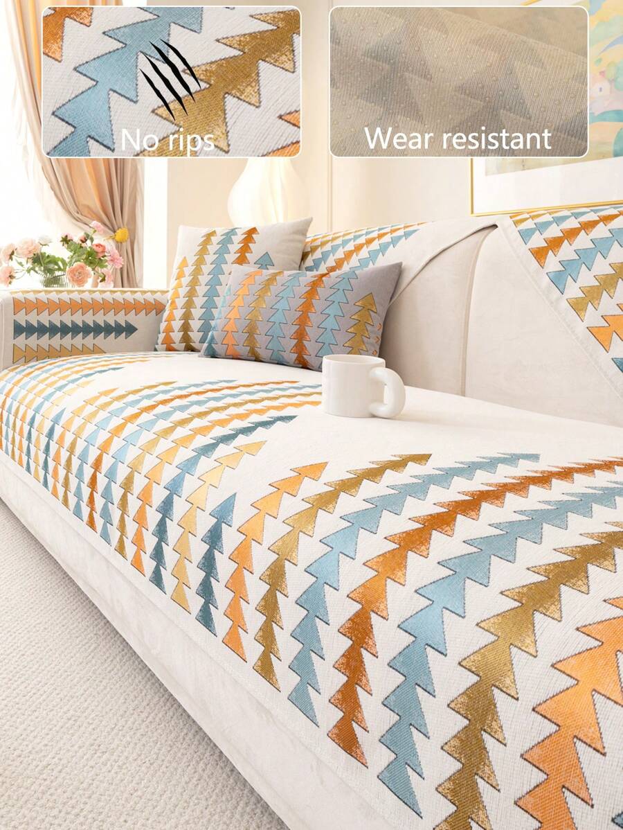 1pc Luxury All Season Sofa Seat Cover, Modern Minimalist Chenille Fabric Anti-Dust Anti-Slip Fashion Cushion Pad, Washable, Pilling-Resistant, Pet Friendly, Fits Bedroom, Office, Living Room, L-Shaped Sofa 1/2/3/4 Seat