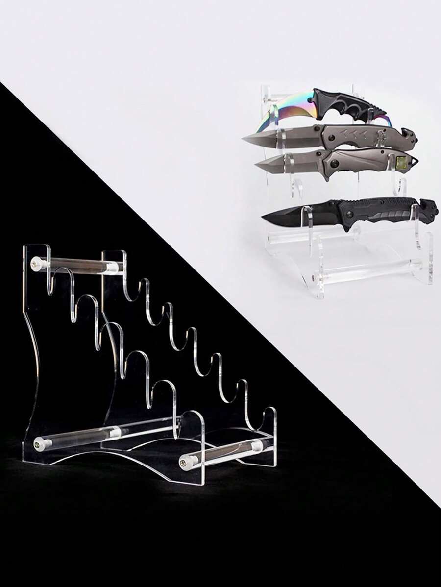 1 pieza Estante acrílico transparente removible para exhibir cuchillos, organizador de almacenamiento de cuchillos de cocina, cuchillos para fruta, herramientas y cuchillos