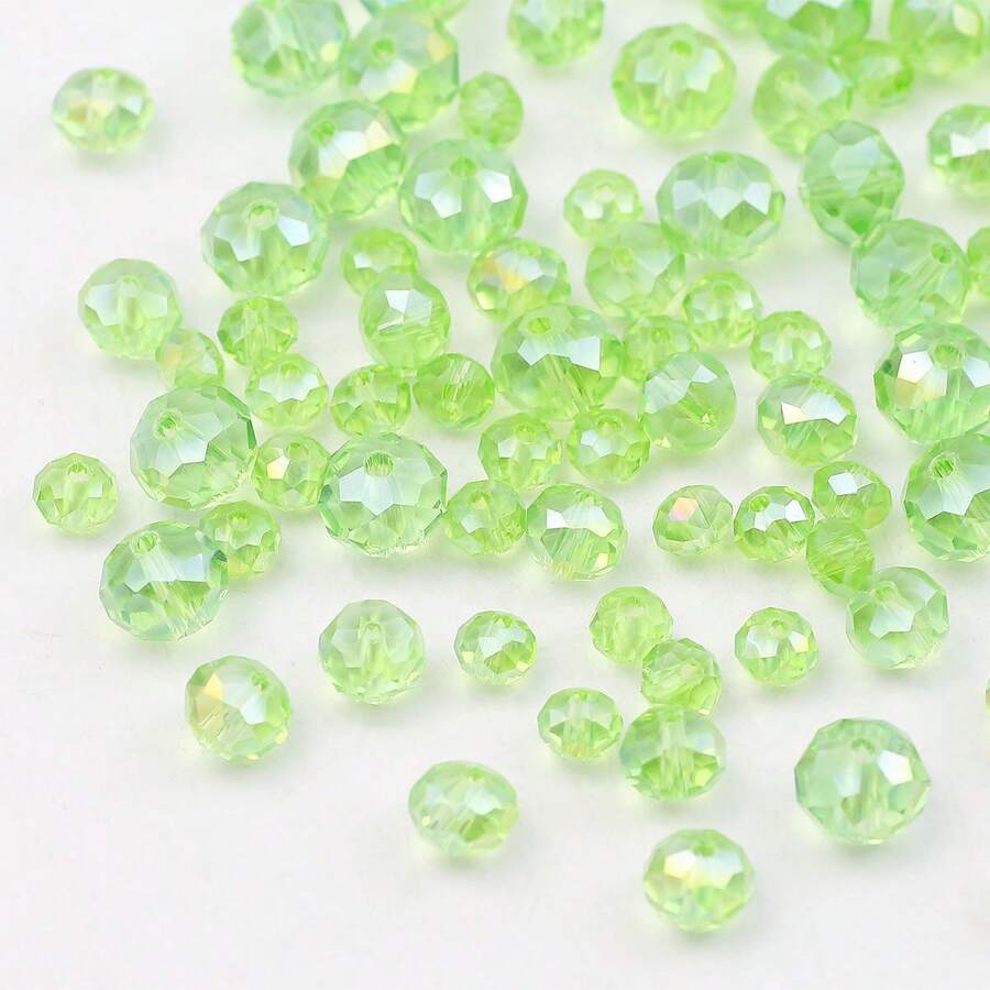 60/150/300/600 stuks groene platte ronde glazen afstandskralen, voor het maken van sieraden, doe-het-zelf armbanden, kettingen en handgemaakte kralen