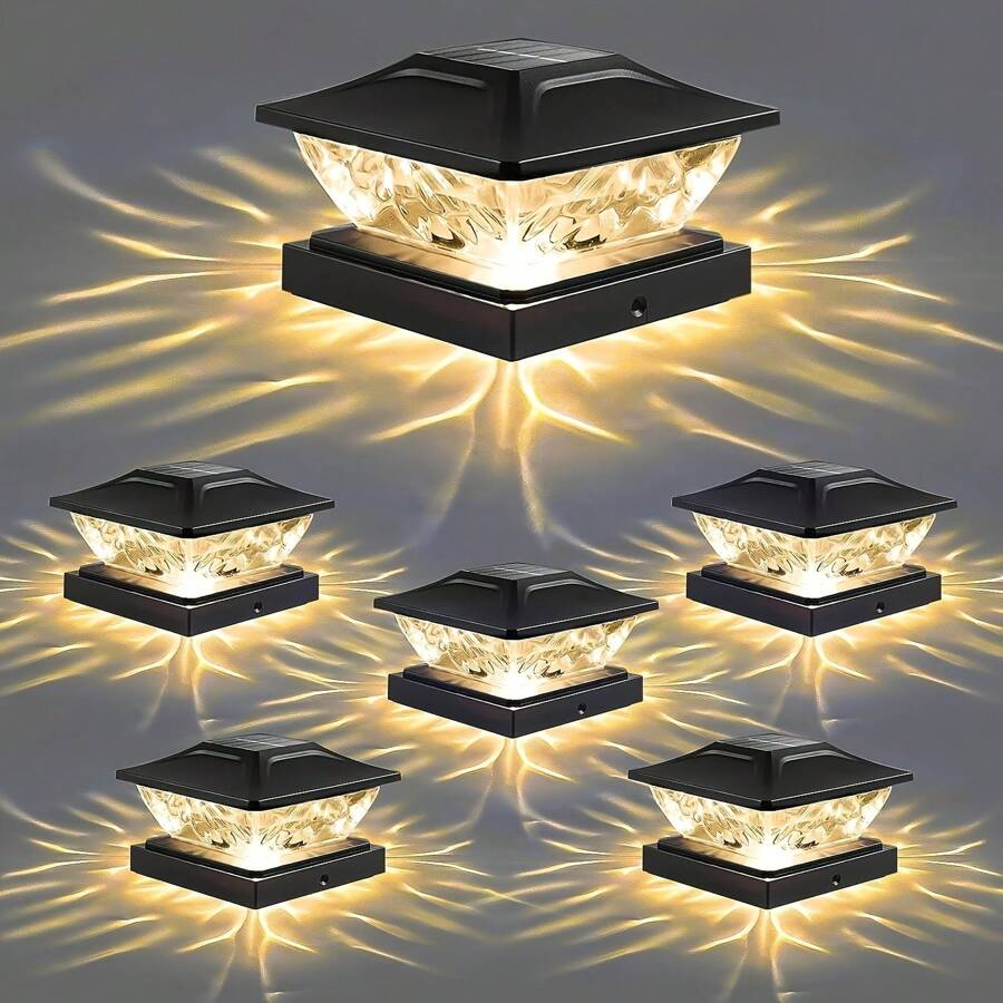 1PC Solar Post Cap Lights , Bright Outdoor Fence & Deck Lighting , Perfect For Garden, Porch, Patio Stairs Decor