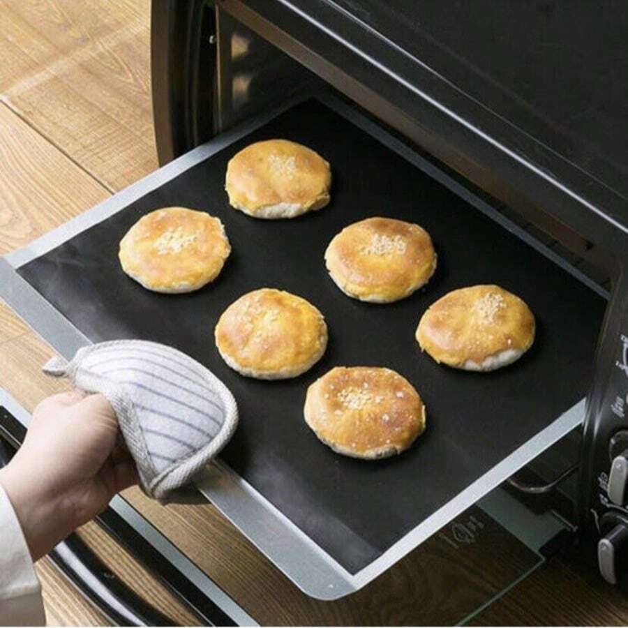 1/3pcs Non-Stick Heat Resistant PTFE Baking Sheet Oven Liner, Free To Cut Air Fryer Liner, Reusable Parchment Paper For Multiple Use, Easy To Clean Baking Cooking Sheet