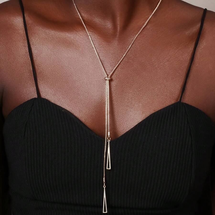 1 pièce Collier chic et minimaliste en forme de Y à la mode pour femmes, tenue polyvalente pour les déplacements quotidiens, excellent cadeau pour la fête des mères