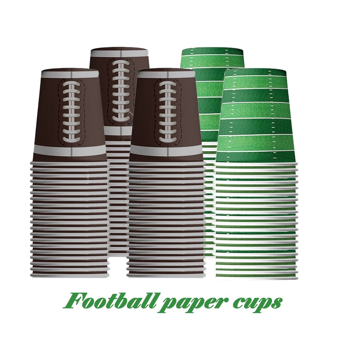 Paquete de 10 vasos desechables de papel con tema de rugby para fiestas, adecuados para fiesta de cumpleaños, baby shower, reunión familiar, reunión de clase, picnic al aire libre