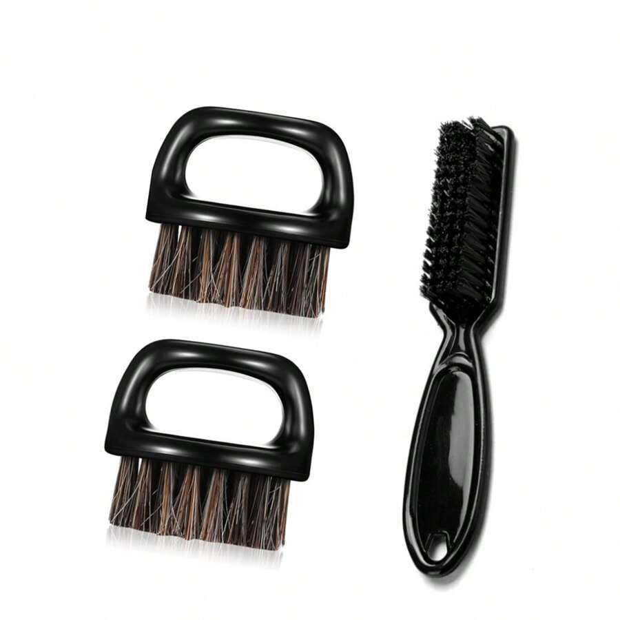 Set van 2 knokkelborstels - Fadingborstel, herenkapsel- en baardborstel, gezichts- en nekborstel, baard- en haarborstel voor baardverzorging, haartools, haarproducten en accessoires voor kapperssalons, schoonheids- en reisbenodigdheden