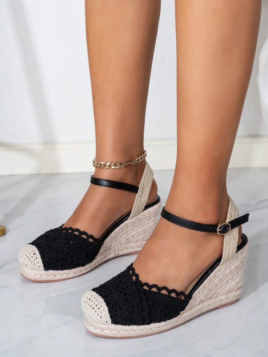 Lace-Up Summer Travel Beach Closed Toe Platform Wedge Gladiator Sandals For Women