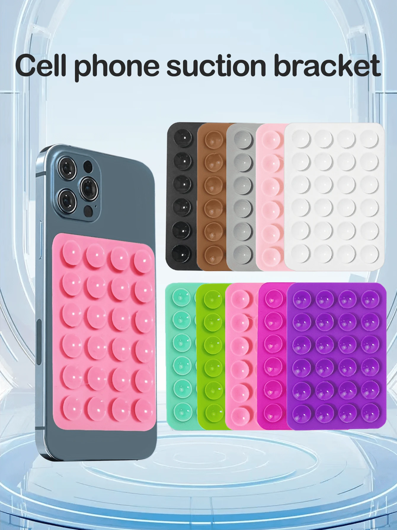24 Stück sortierte Farben einfache Silikon-Saugnapf-klebrige tragbare rutschfeste Handyhalterung kompatibel mit iPhone, Android-Handy, Geschenk für Geburtstag, Familie, Freunde Handyhalterung, Handyzubehör
