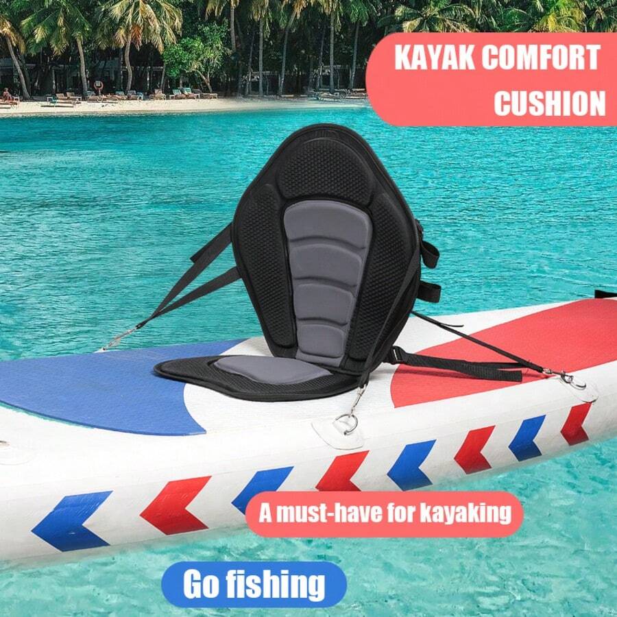1 pièce Dossier de siège de kayak de luxe, accessoire de siège gonflable réglable pour bateau, kayak, planche de surf, soutien lombaire confortable, unisexe