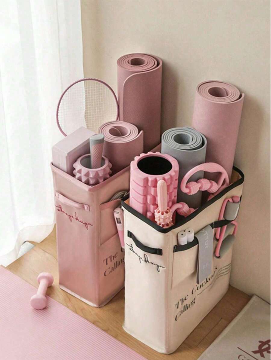 1pc Yoga Mat Storage Basket Fitness Equipment Sports Equipment Storage Basket Home Stitched Foam Axis Storage Rack Removable Convenient And Lightweight