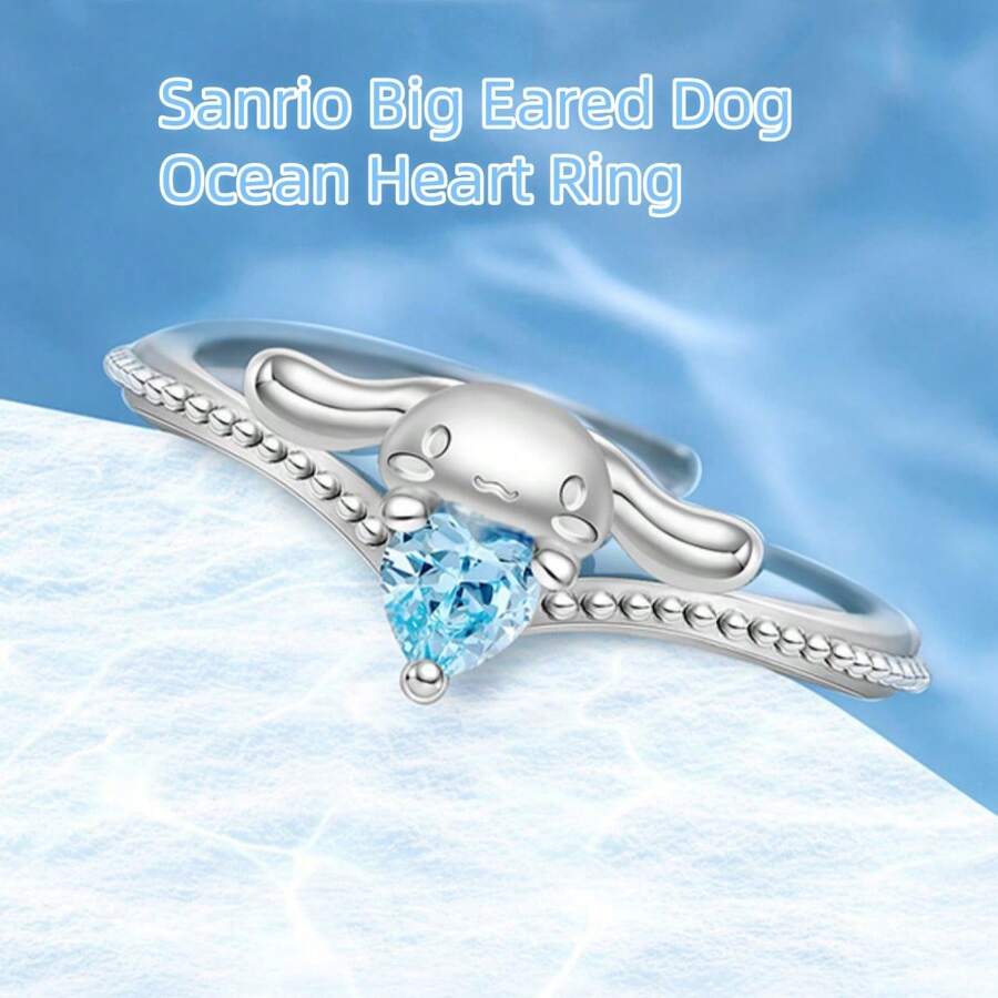 Sanrio 1 pièce Sanrio, Bague Cœur Océan, Design Unique et de Luxe, Cadeau pour Petite Amie/Meilleure Amie (Se référer aux Photos Réelles)