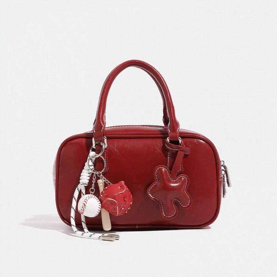 Minority Design Bowling Bag Women's Cute Autumn And Winter New Vintage Handbag One-Shoulder Cross-Body Boston Bag