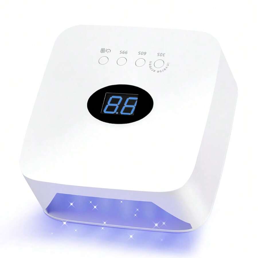 Smart Induction Uv Nail Lamp,For Gel Nails Led Nail Dryer,With 30pcs Lamp Beads,3 Timer Setting,Small And Portable,Dual Light Source Nail Therapy Lamp,For Home,Salon,Nail Art Tools,White