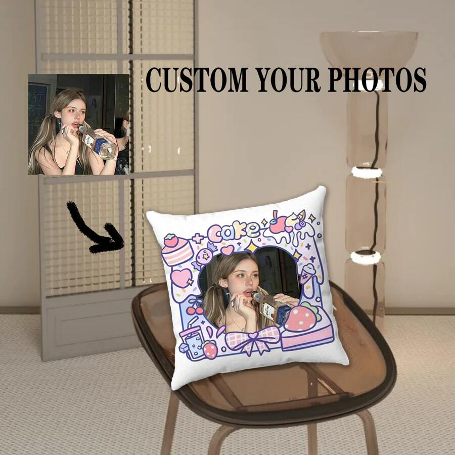 Aanpasbare fotokussensloop - DIY gepersonaliseerde dubbelzijdige bedrukking met ritssluiting, herbruikbaar voor verschillende kamers, perfect cadeau voor bruiloften, jubilea, huisdieren, familie en vrienden