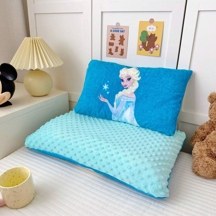 Disney 1 pieza Funda de almohada cómoda con dibujos animados que incluye el cojín interior, Versión A: Terciopelo de leche grueso, Versión B: Diseño de lunares 3D de felpa, suave, amigable con la piel, cómodo, apto para siestas, dormitorio, habitación de invitados, sofá, decoración del hogar, para todas las estaciones