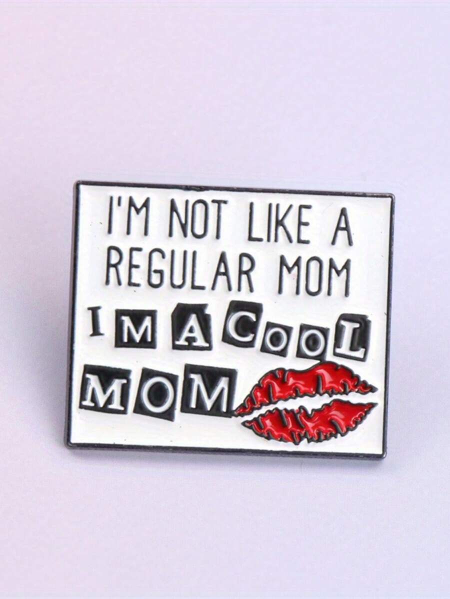 1 pièce Broche émail Attitude ! Slogan Lèvres Rouges, Épingle de revers chic pour sac à dos, chapeau et vêtements, accessoire de mode cadeau pour les amis, convenant pour les jours fériés