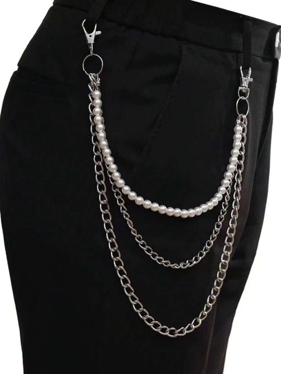 Multi-Layer Metal Waist Chain, Punk Style, Elegant And Fashionable, Silver Metallic Waist Chain, Suitable For Christmas, Thanksgiving, Valentine's Day Gifts, Suitable For Teen, Summer Casual Outdoor Athletic Or Vacation Travel Or Graduation Gifts Or Birthday Dress Accessories Or Daily Wear