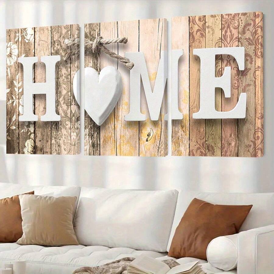 3PCS Home Canvas Wall Art Set, Art Deco Modern Home Decor, Wood Framed Love Poster, Modern Landscape Theme, Ink Art Print, Suitable For Living Room, Bedroom, Bathroom, Dining Room, Indoor And Outdoor, Seasonal Fall And Winter Wall Hanging Decoration, Family Home Wall Art, Gift, Creative Home Wall Decoration, Living Room, Kitchen, Cafe, Dormitory Wall Art Canvas Poster Gifts Birthday Graduation