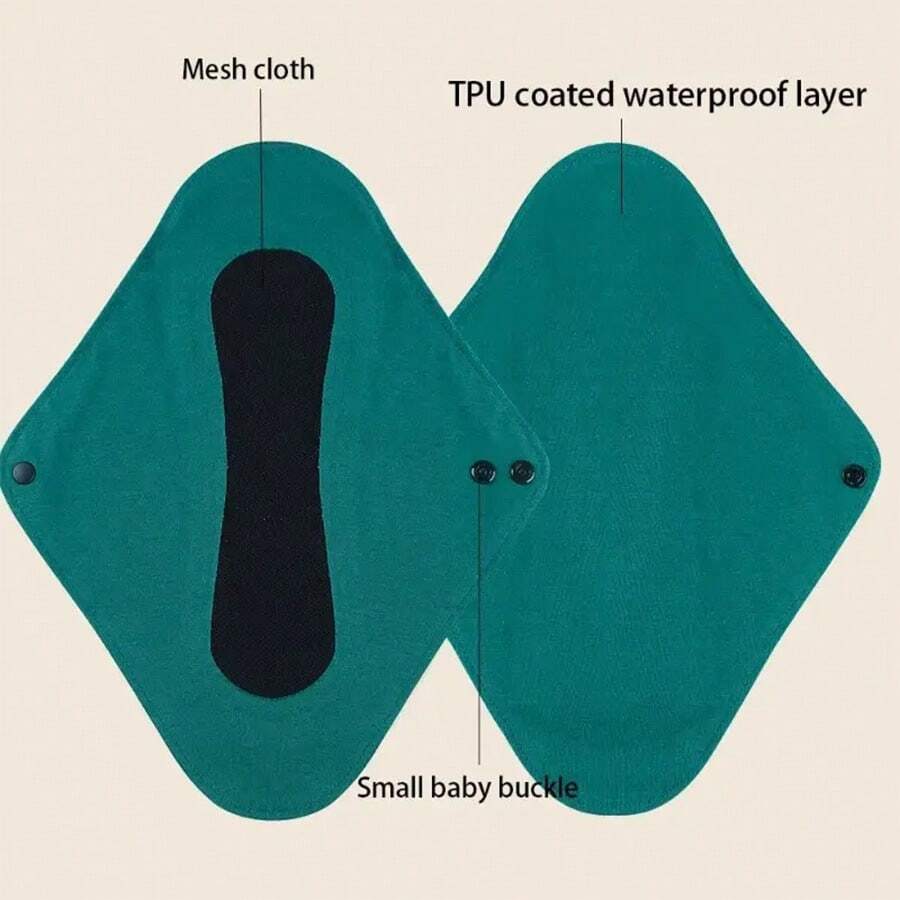 5 szt. wielokrotnego użytku grafenowych podpasek higienicznych, zmywalnych, oddychających podpasek menstruacyjnych z bezszwowym prasowaniem na gorąco, podpaski menstruacyjne z zatrzaskiem, wysoka chłonność i wygodna konstrukcja