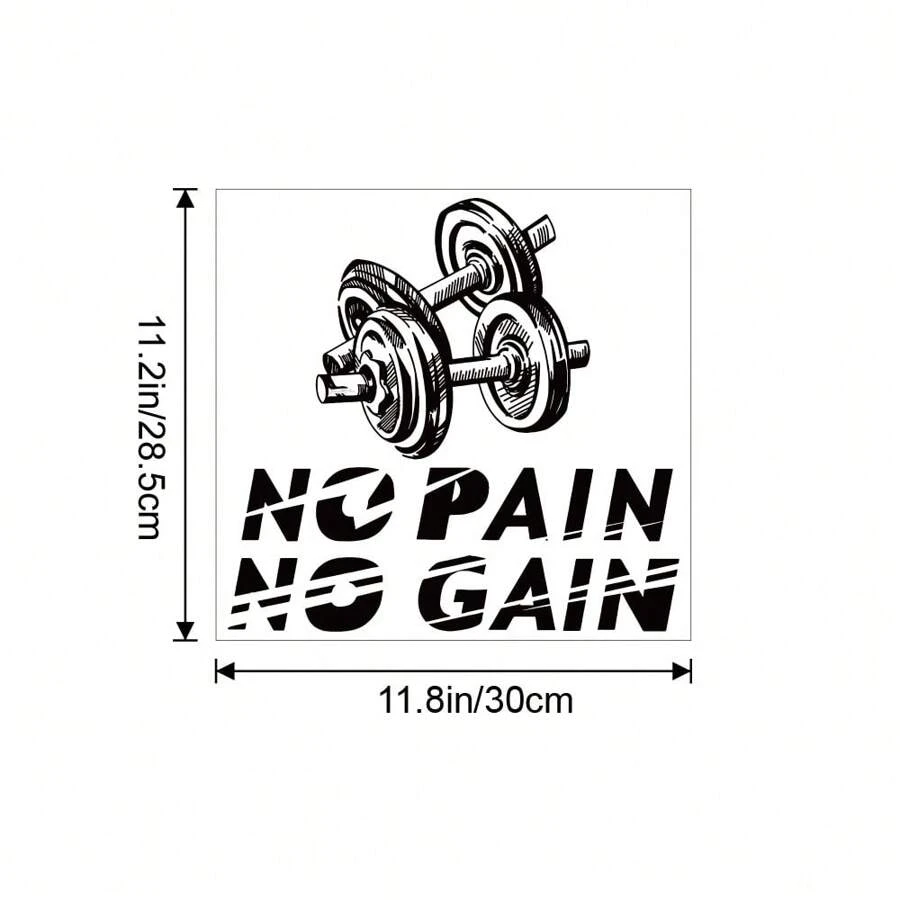 1pc Fitness Slogan Wall Decal, Self-Adhesive Gym Room Bedroom Living Room Foyer Home Decor Wall Art