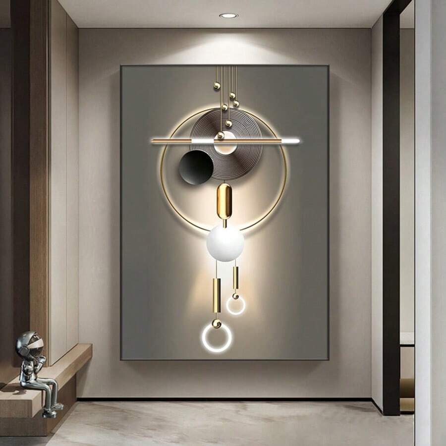 1pc moderne wanddecoratie voor thuis, Wabi Sabi-stijl moderne eenvoud abstract modern licht luxe minimalisme licht en schaduw, geen lijst
