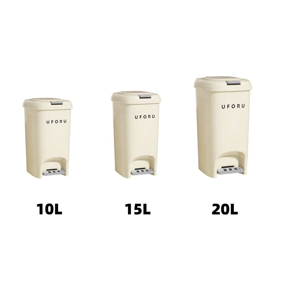Grote prullenbak voor in de keuken met deksel, bedienbaar met voetpedaal, waterdicht voor badkamer/toilet, hoogwaardig design