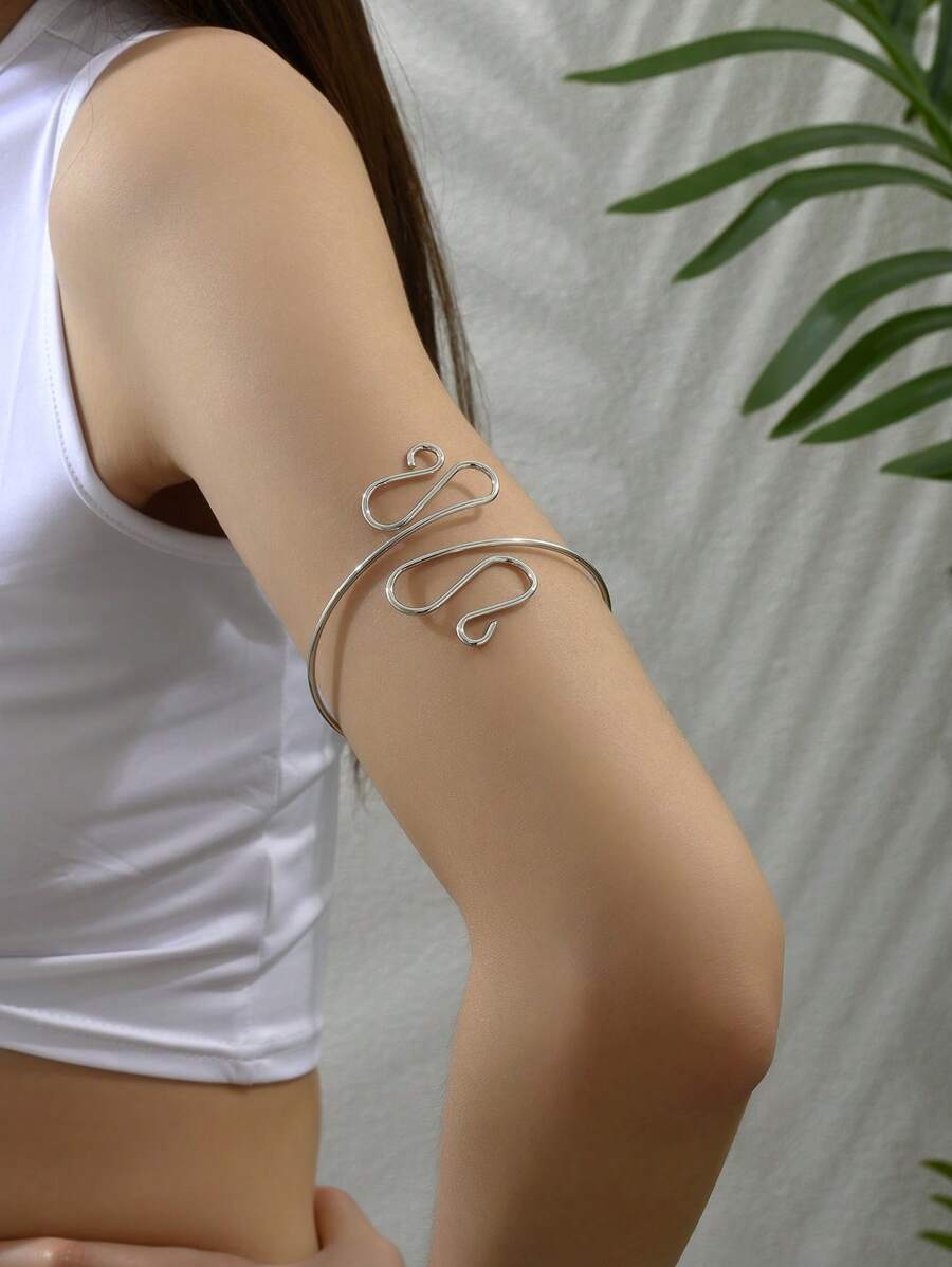 1pc Hollow Cross Design Cuff, Elegant For Party, Wedding, Holiday, Festival, Graduation Gift, Summer Accessory