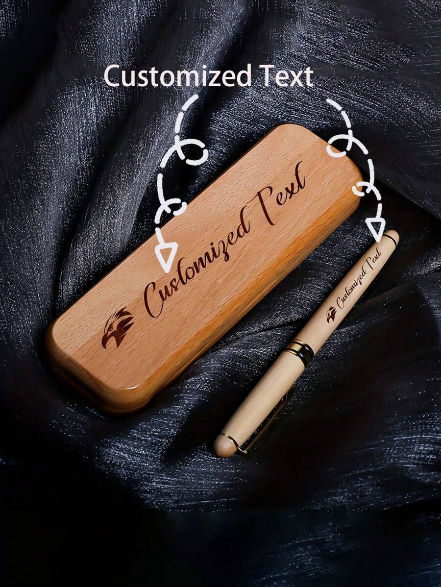 Customizable Ballpoint Pen, Bamboo & Metal Pen, Creative Logo Gift, Suitable For Office, Back To School, Wedding, Holiday Gifts For Parents, Colleagues, Friends