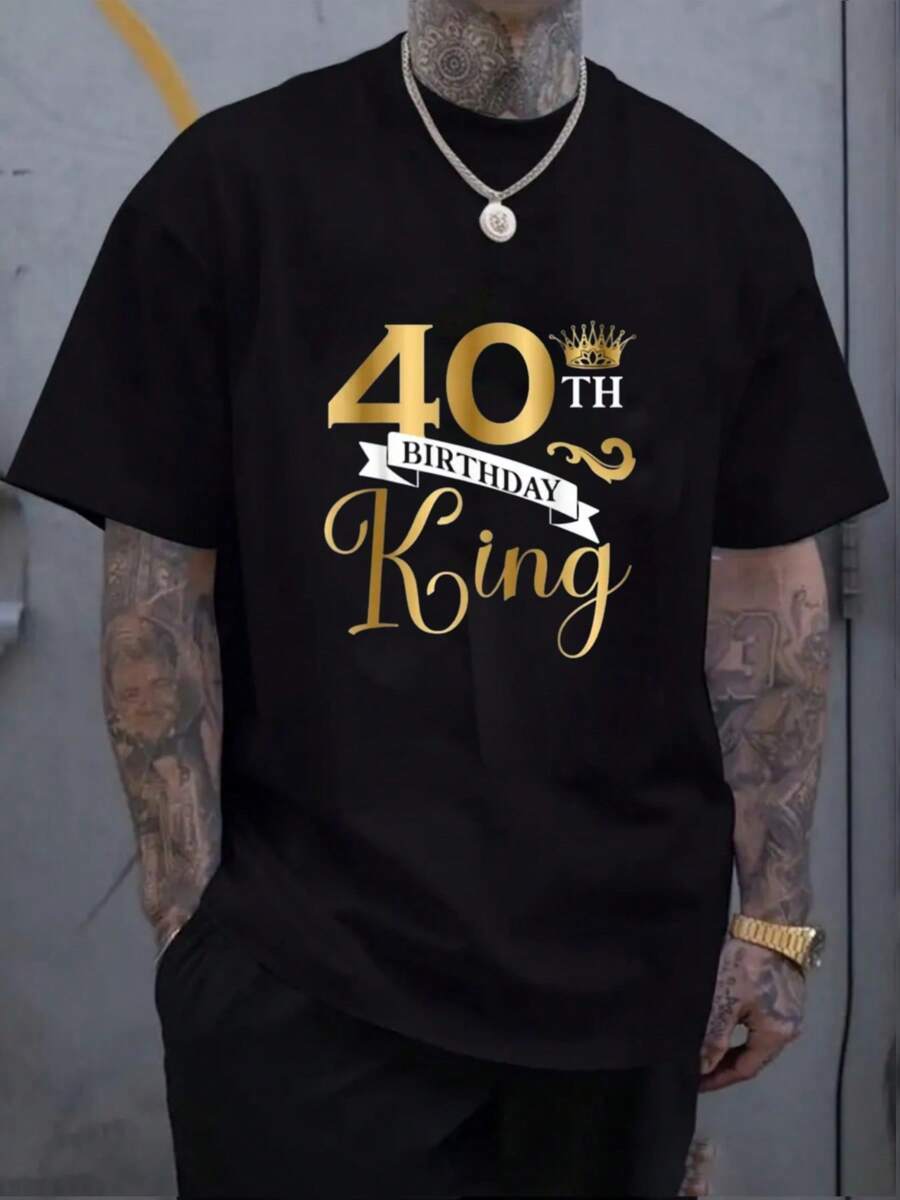 Camiseta De 220g Algodón Puro Con Motivo De Cumpleaños Regio
