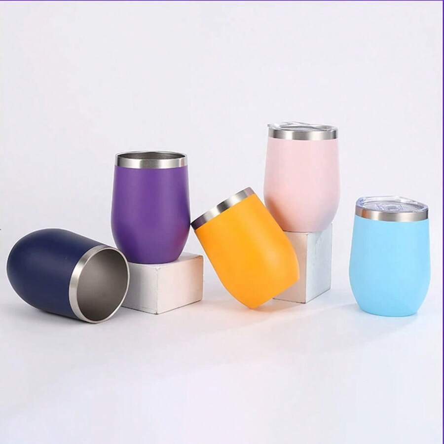 1pc 304 Stainless Steel Double Wall Insulated Cup, Office Cold/Hot Beverage Tumbler Fit For Wine, Coffee, Beer, 12oz, Portable Back To School