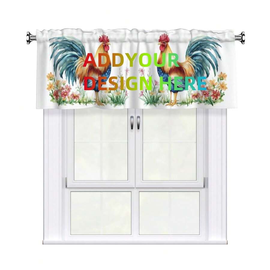 Cantonnières personnalisées, personnalisées avec texte logo photo image, cantonnière de fenêtre décorée sur mesure, traitements de fenêtre, rideaux à passant, cantonnières pour cuisine/salon, 1 pièce, 17,7 * 54 po