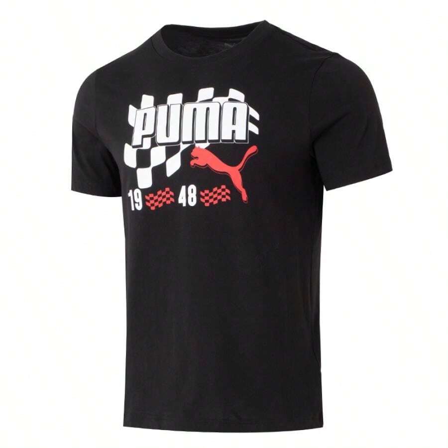 Puma GRAPHICS Moto Flag Tee Men's Short Sleeve Outdoor Running Loose Casual Half Sleeve Sports T-Shirt 690253-01