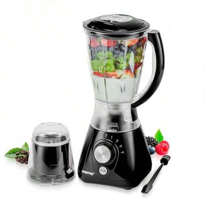 550W 2 In 1 Food Jug Blender With 1.5L  Jar 4 Sharp Stainless Steel Blades