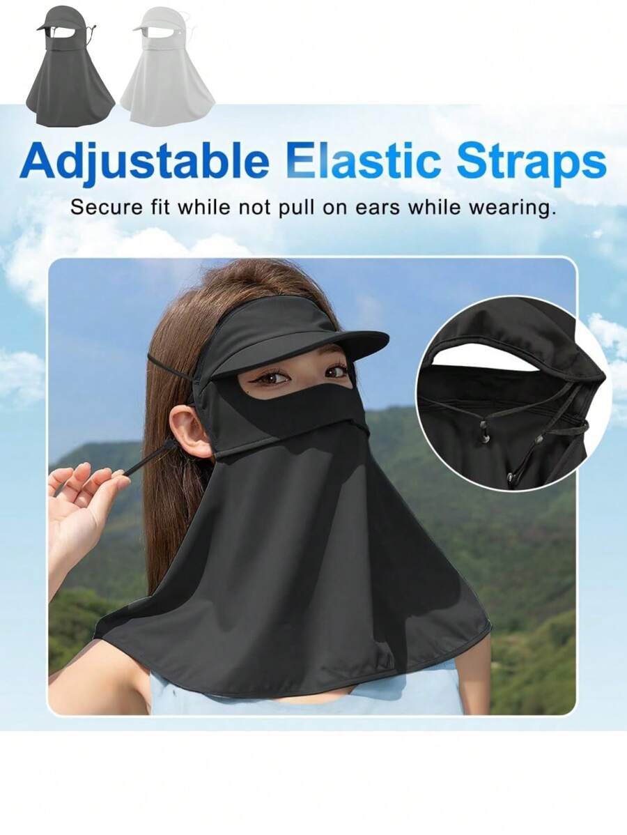 UV Protection Face Mask Headband, Neck Gaiter For Women & Girls, Face Covering Mask, Sun Protection For Golf, Cycling, Hiking, Outdoor Summer Activities, Detachable (With Tags/Adjustable Headband And Without Tags/Non-Adjustable Headband, Random Delivery)