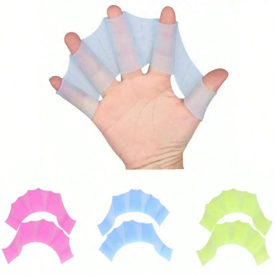 1 Pair Anti-Slip Silicone Swimming Fins - Suitable For Swimming Pool, Beach, Ocean And Diving Training