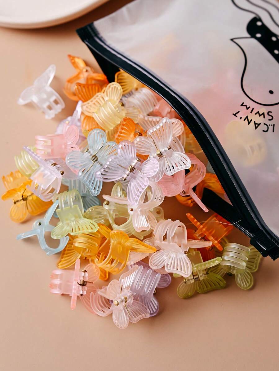 30 pezzi/set Fermagli per capelli a farfalla colorati caramella carini per ragazze, accessori per capelli da principessa adorabili per coda di cavallo, per il ritorno a scuola