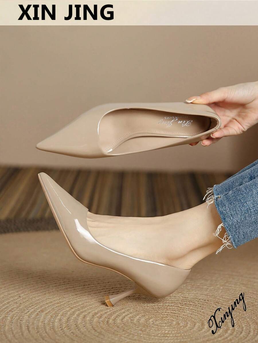 New Fashionable Casual High Heel Shoes, Women's Versatile Commute & Wedding Party Pumps