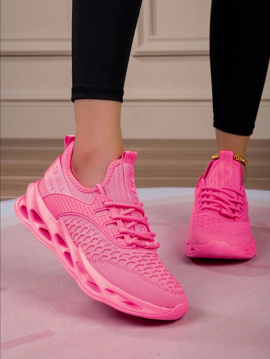 Women's Blade Sneakers, Fabric Lightweight Sneakers, Front Lace Comfortable Mesh Casual Running Shoes