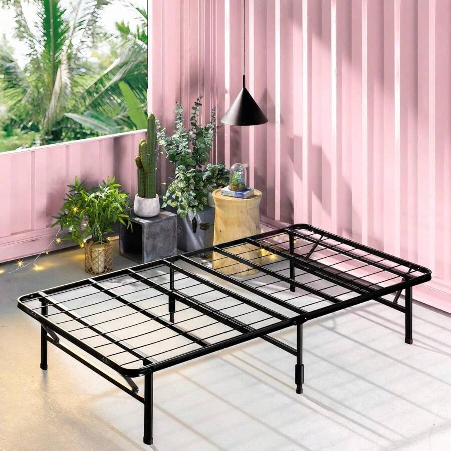 Rumi 14" Easy SmartBase® Mattress Foundation - Full Size, Sturdy Metal Frame, No Box Spring Required, Convenient Packaging