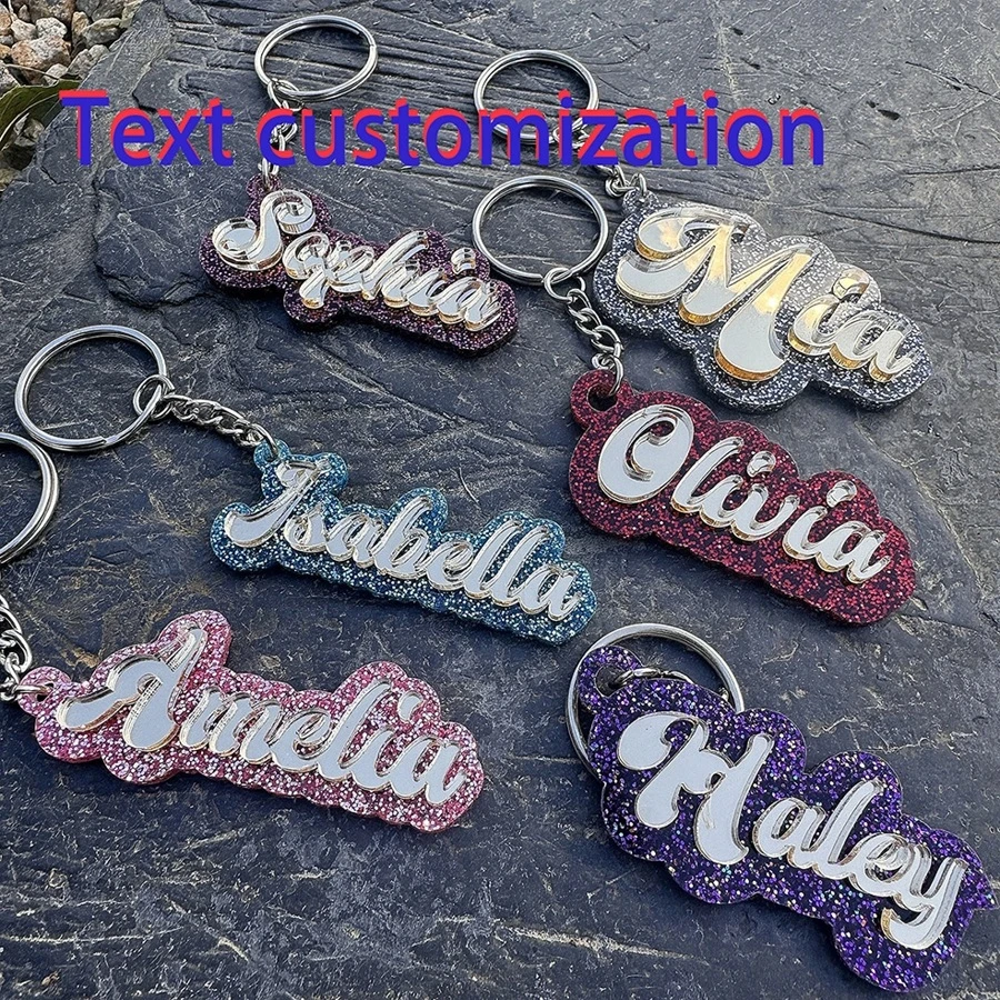 Personalized Glitter Plexiglass Keychain For Kids - Perfect Gift, Backpack Decoration, Unicorn And Glitter, Custom, Personalized, Unique, Customized Ideal Gifts For Her Family, Friends, Pets Christmas Decorations, Personalized Christmas Ornaments, Personalized Gifts, Durable, Engraved, Stainless, Colorful, Cute, Adorable, Funny, Kawaii, Y2K, Stylish, Unisex, Casual, Custom, Ideal Gifts For Her,School Supplies,Back To School,For Office,For School,For Classroom,For Teacher Gifts,For University,For Colleague,For Dorm Rooms,For Teacher,For Boys And Girls,For Teenagers,Junior High School Students,Middle School Students,High School Senior High School Students,College Students,University Students,Freshman,Sophomore,Underclassmen