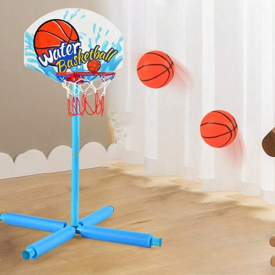 3-Ball Water Basketball Hoop - Interactive Pool Sport Toy For Teens, PVC Material, Blue Design, Suitable For Splash Fun And Engaging Games, Indoor Outdoor Entertainment | Floating Ball, Pool Toy
