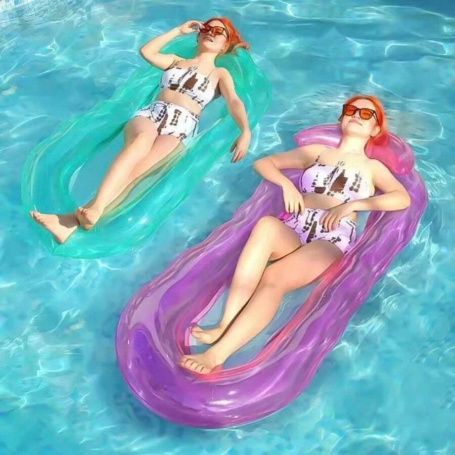 New Water Recliner Hammock Inflatable Floating Swimming Mattress Sea Swimming Ring Summer Pool Party Lounge Bed Pool Float