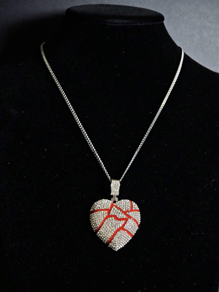 45/50cm Cuban Chain Necklace For Women With Heart Pendant, Fashion Gift Suitable For Daily Wear