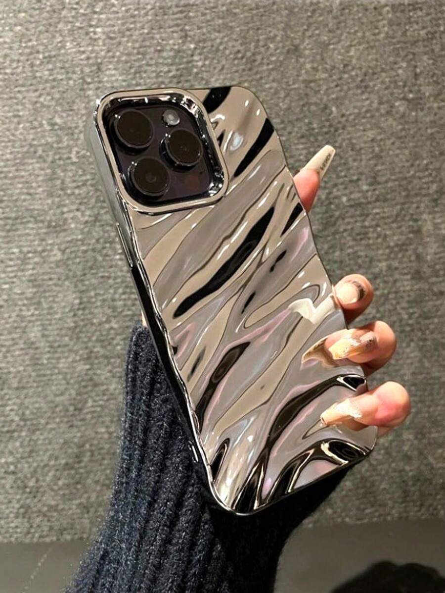 Wave Ripples Simple 3D Wavy Pattern Phone Case Compatible With IPhone 16 Pro Max / 16 / 16 Pro / 16 Plus / 15 / 15 Pro Max / 15 Pro / 11 / 12 / 13 / 14 Pro Max / 11 Pro / 11 Pro Max / 12 Pro / 12 Pro Max / 13 Pro / 13 Pro Max / 14 Pro / 14 Pro Max, Elegant Creative Soft Phone Cover