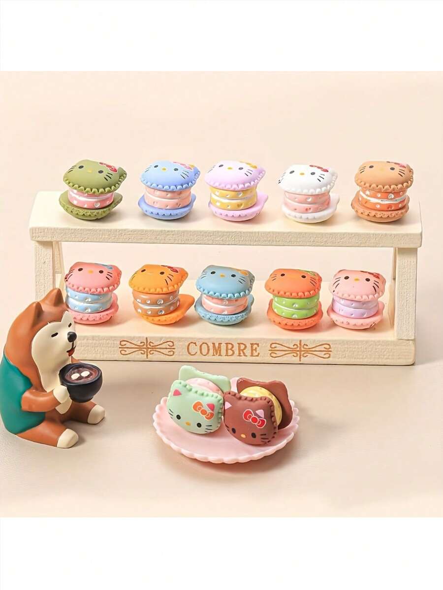 Sanrio 5 sztuk ciasteczek z kremem w kształcie kotka z kreskówek, nowe akcesoria DIY, miniaturowe słodkie dekoracje żywności