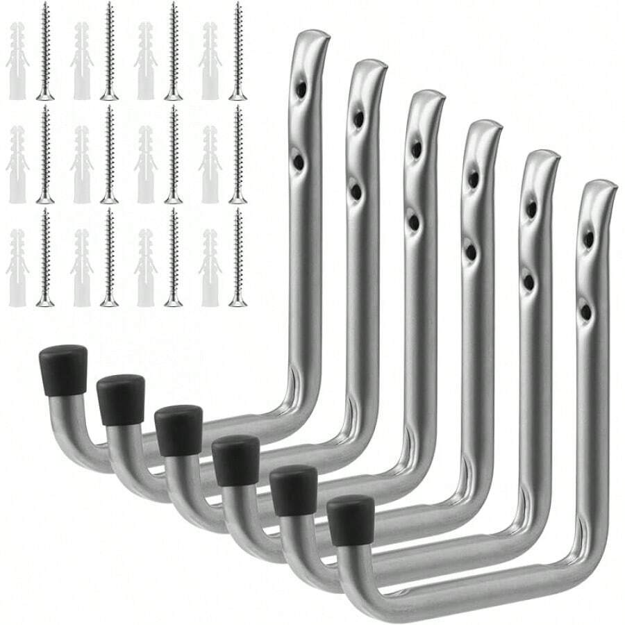 Navaris Garage Ceiling Hooks (Set Of 12) - Heavy Duty Storage Hook Hangers Variety Pack For Hanging Bike, Ladder, Equipment - Overhead Ceiling Mount No Need For Power Connection