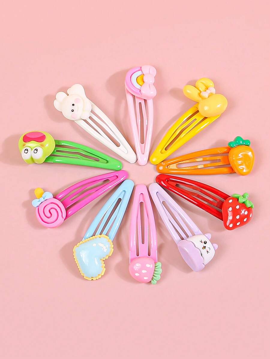 10/20/30/50pcs/Set Children Toddler Kids Random Color Hairpin Candy Colors Cute Decoration Hair Clips Spring And Summer Hair Accessories For Styling And Daily