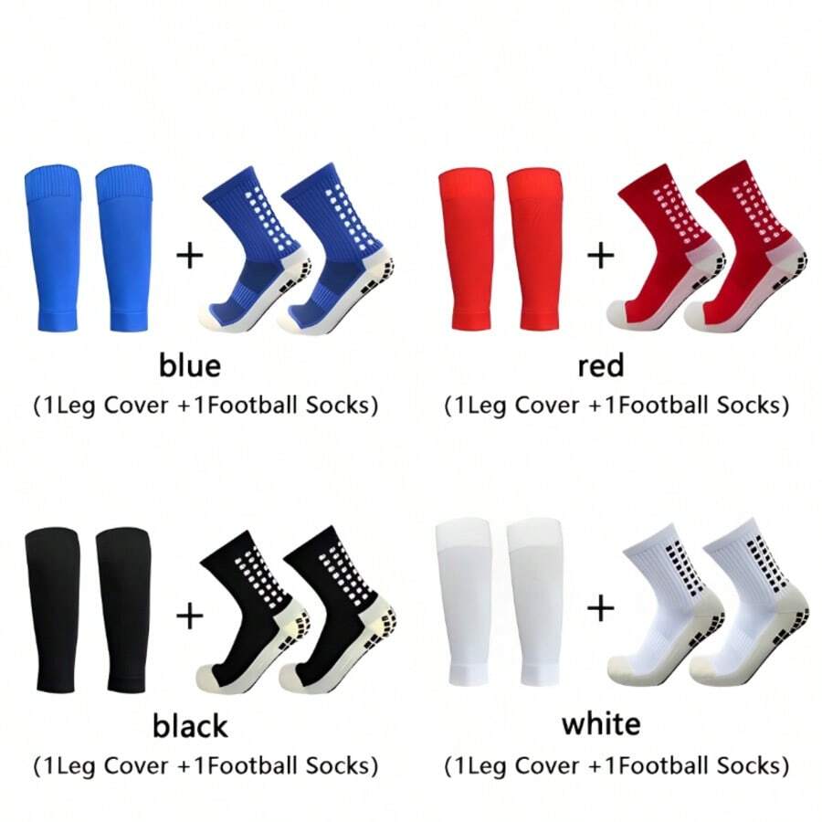 KIT 2 Combo Conjunto Meia antiderrapante de meia esportiva + Meia caneleira antiderrapante