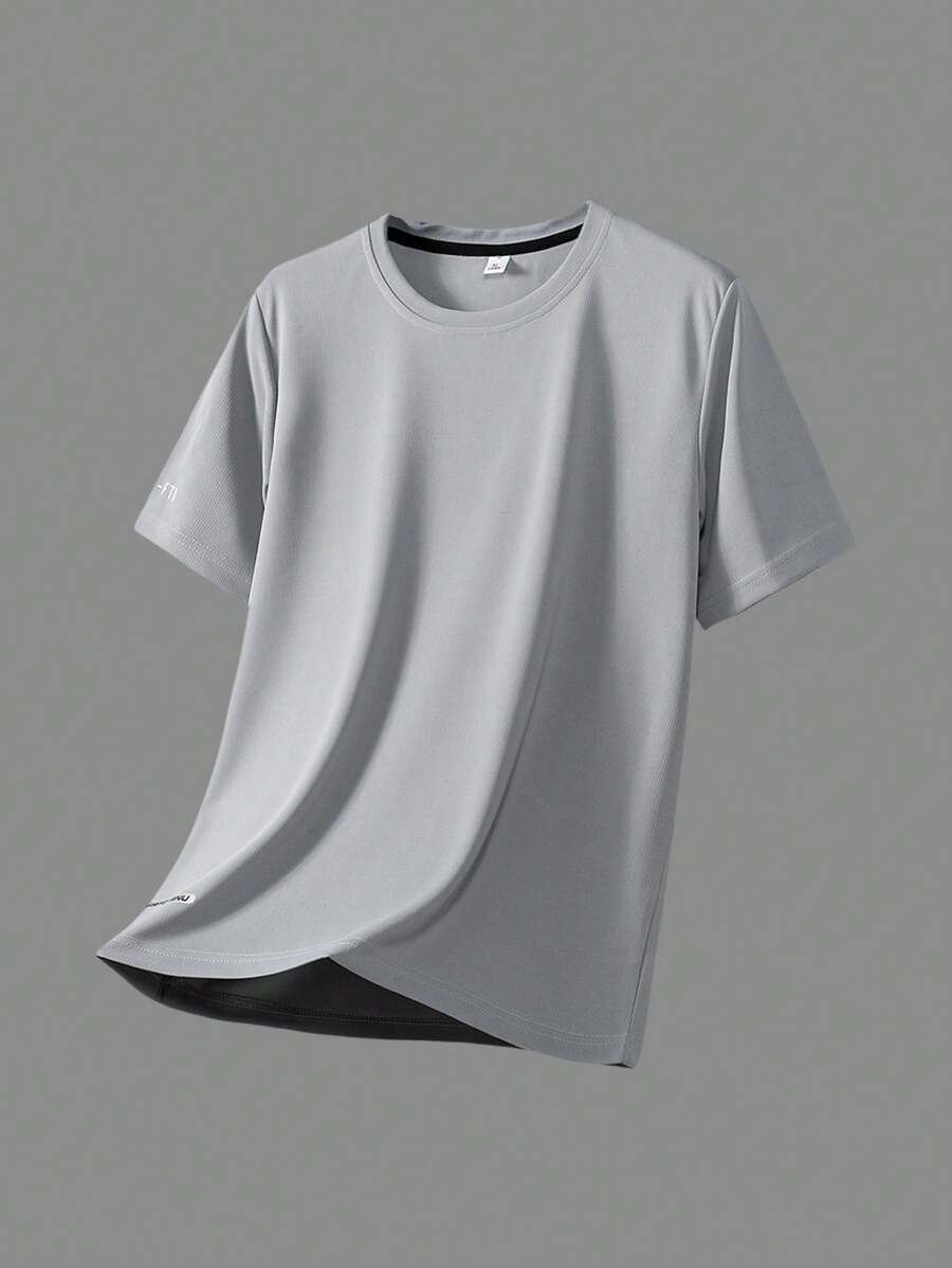 Summer Workout Gray Loose Breathable Quick-Dry Casual T-Shirt, And Versatile Everyday Wear