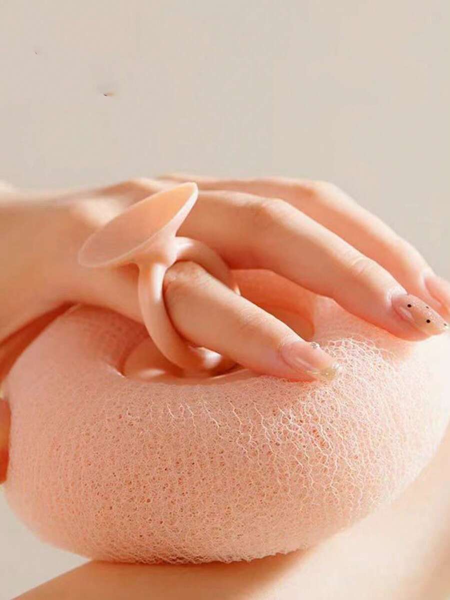 1 pieza Esponja exfoliante para baño con ventosa, Suave esponja de baño sin desprendimiento, Cepillo colgante para exfoliación en la ducha