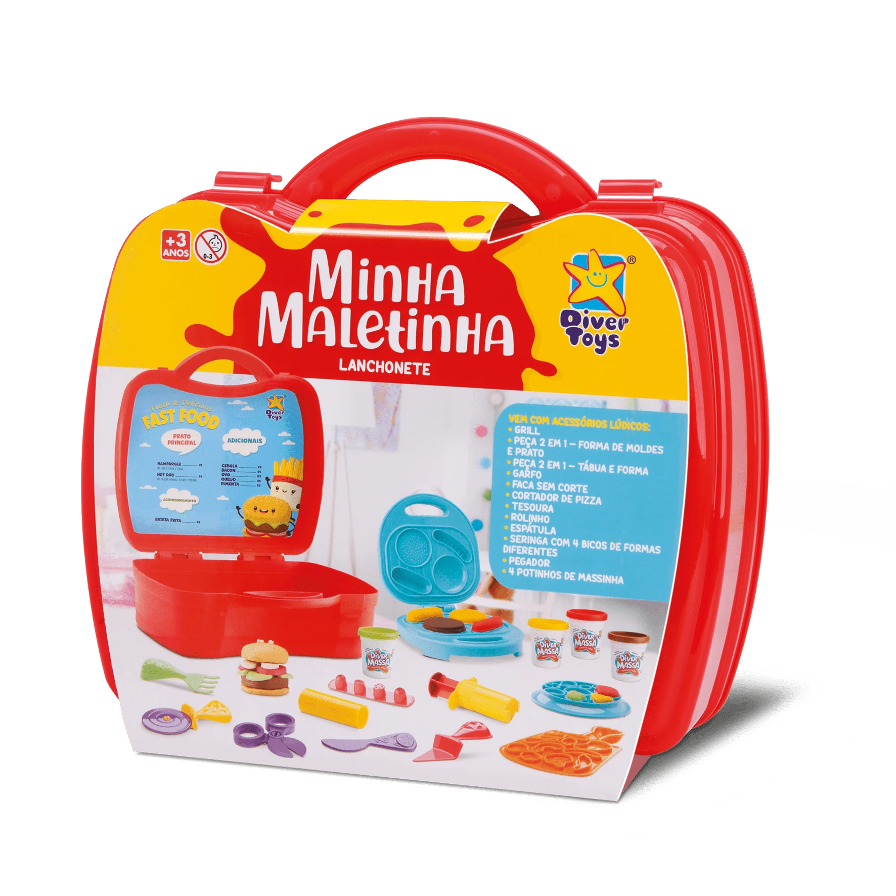 Maleta Lanchonete Com Massinha De Modelar Infantil DiverToys